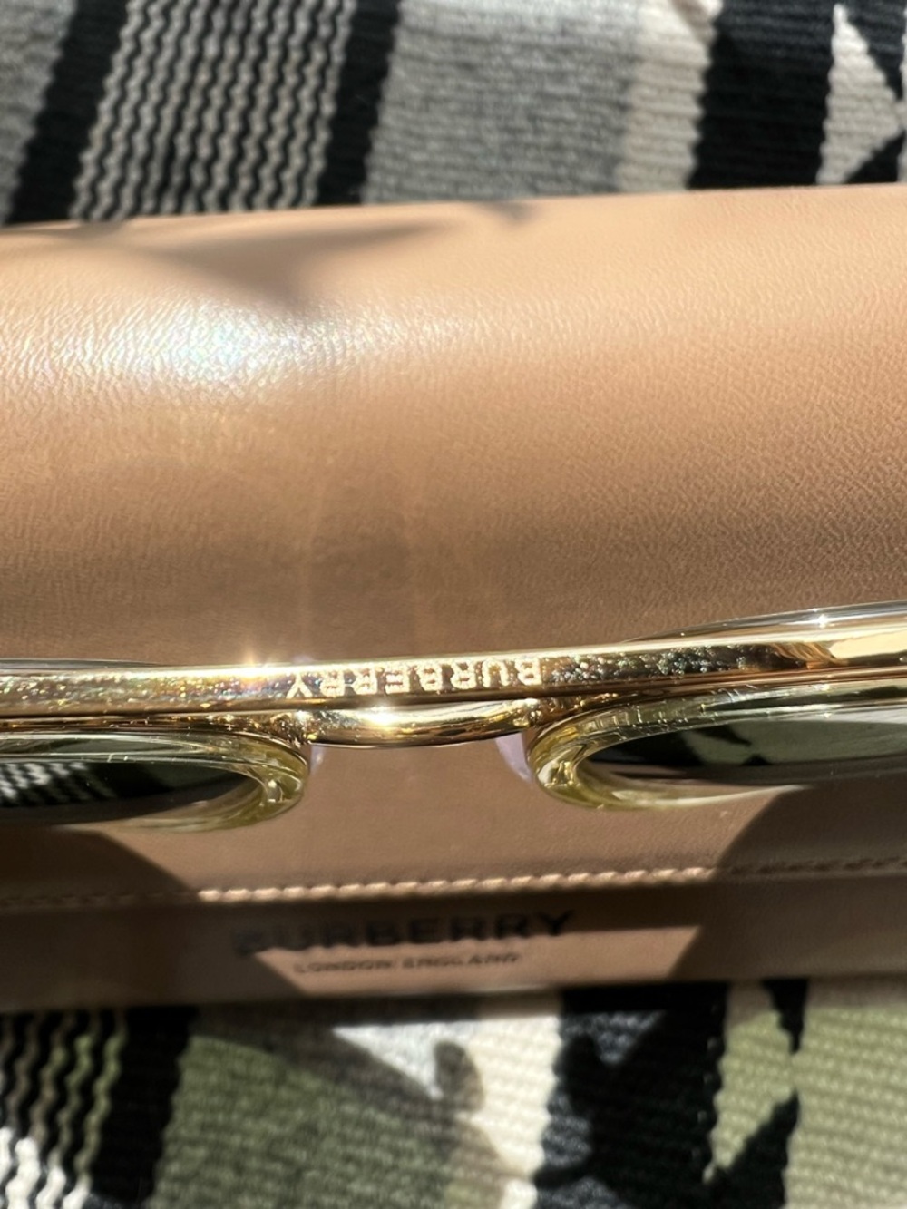 Burberry B 3125 Gold Aviator Style Sunglasses - Picture 13 of 15